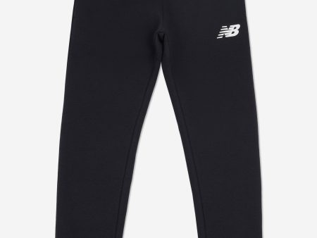 New Balance Boys Brush Back Stacked Logo Joggers in Black For Discount