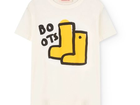 Boys & Girls White Printed Cotton T-Shirt Sale