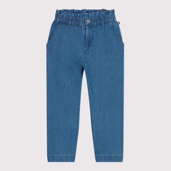 Girls Denim Blue Trousers on Sale