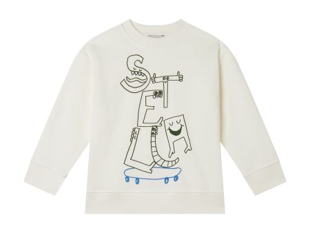 Boys Ivory Logo Cotton Sweatshirt Online now