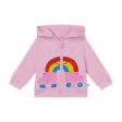 Baby Girls Pink Rainbow Printed Cotton Hooded Jersey Cardigan Sale