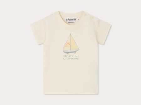 Baby Boys & Girls Ivory Cotton T-Shirt Online now