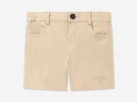 Fendi Baby Boys Gabardine Shorts in Beige Fashion