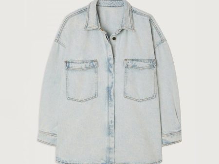 Women Light Blue Denim Shirt Online now