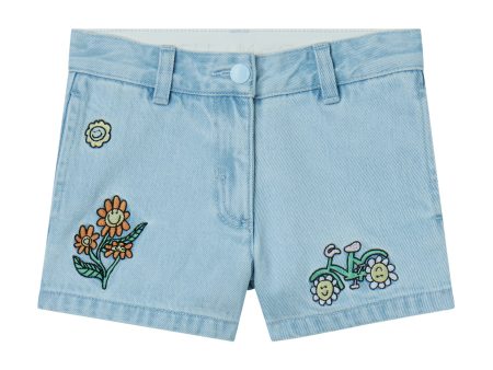 Girls Light Blue Denim Shorts Cheap