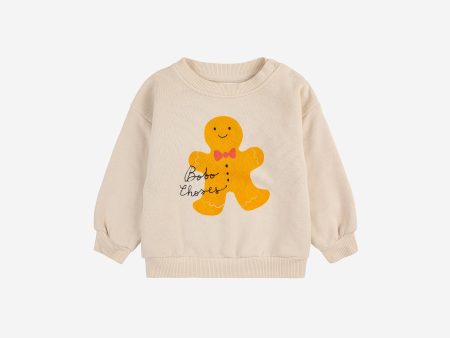 Baby Boys & Girls White Gingerbread Printed Cotton Sweatshirt Fashion