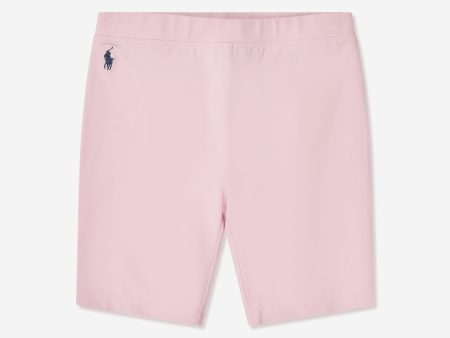 Ralph Lauren Girls Logo Cycling Shorts in Pink Online now