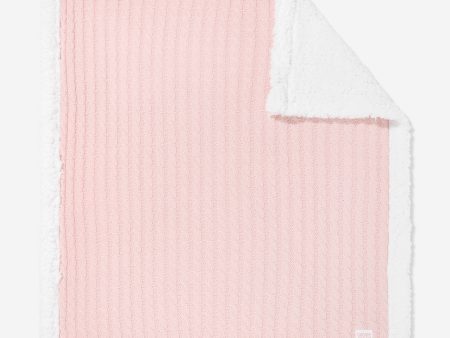 DKNY Baby Girls Sherpa Fleece Blanket in Pink (90cm) Hot on Sale