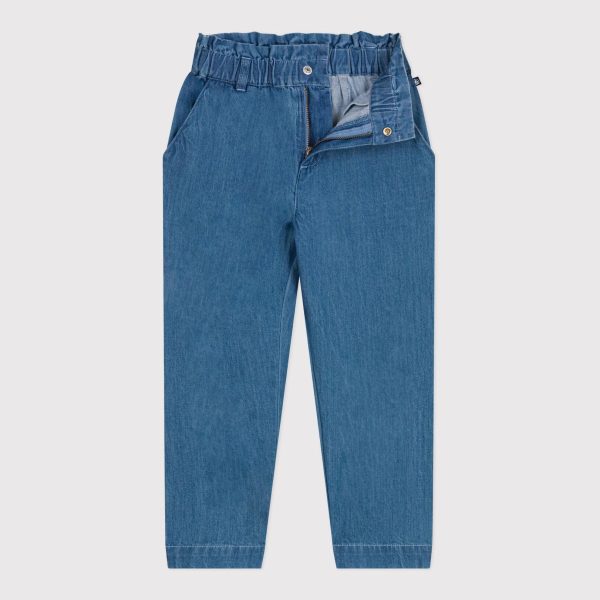 Girls Denim Blue Trousers on Sale