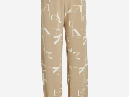 Calvin Klein Boys City Grid AOP Joggers in Beige Fashion