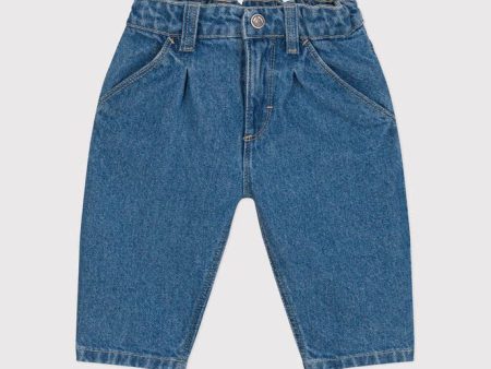 Baby Boys & Girls Blue Denim Trousers For Discount