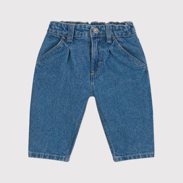 Baby Boys & Girls Blue Denim Trousers For Discount