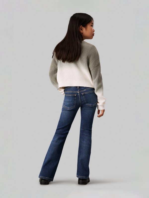 Calvin Klein Girls Mid Rise Flared Jeans in Blue For Discount