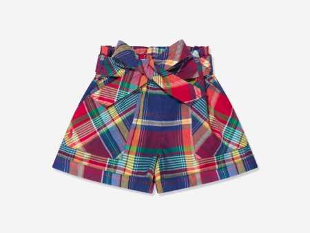 Ralph Lauren Girls Plaid Shorts in Multicolour Hot on Sale