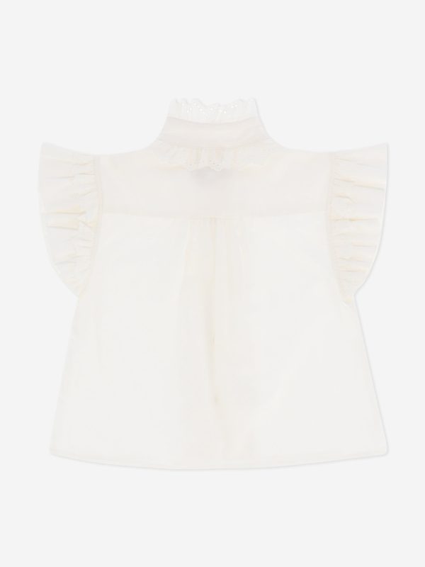 Angels Face Girls Neo Frill Blouse in White on Sale