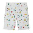 Boys White Printed Cotton Shorts Fashion