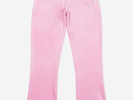 Juicy Couture Girls Diamante Logo Bootcut Joggers in Pink Discount