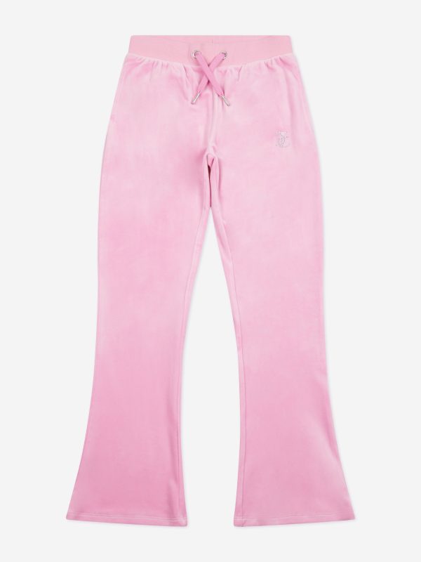 Juicy Couture Girls Diamante Logo Bootcut Joggers in Pink Discount