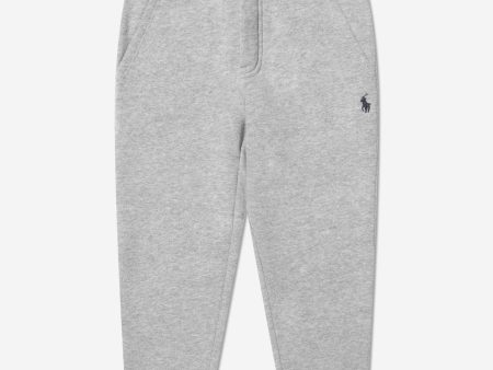 Ralph Lauren Boys Logo Joggers in Grey Online Sale