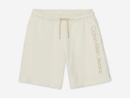 Calvin Klein Jeans Boys 3D Raised Embroidered Shorts in Green For Cheap