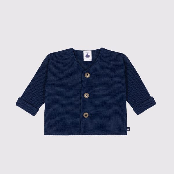 Baby Boys & Girls Dark Blue Cotton Cardigan For Cheap