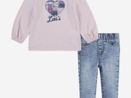 Levi's Baby Girls T-Shirt and Jeans Set in Pink Online