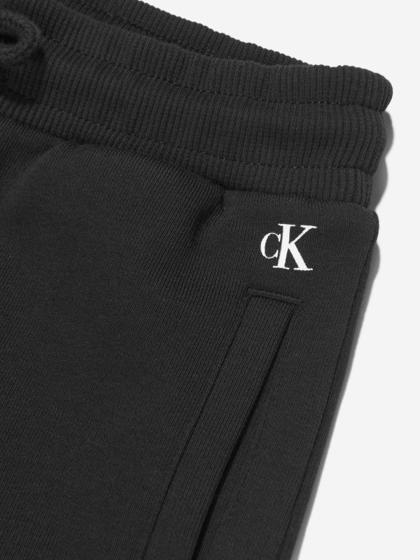 Calvin Klein Boys Stack Logo Jogger Shorts in Black Online