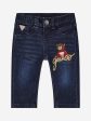 Guess Boys Stretch Denim Bear Jeans in Blue Discount