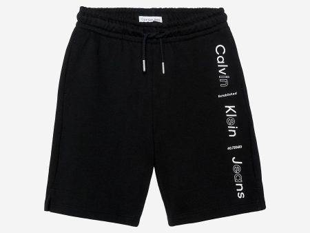 Calvin Klein Boys Maxi Logo Relaxed Shorts in Black Sale