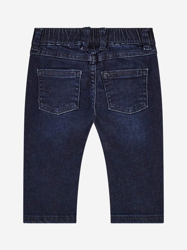 Guess Boys Stretch Denim Bear Jeans in Blue Discount