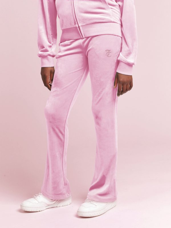 Juicy Couture Girls Diamante Logo Bootcut Joggers in Pink Discount