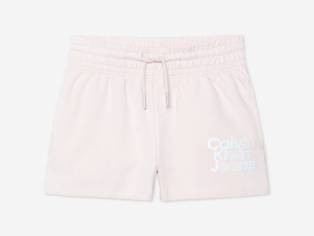 Calvin Klein Girls Gradient Hero Logo Shorts in Pink Online now