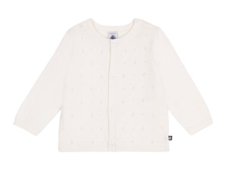 Baby Girls White Cotton Cardigan Supply