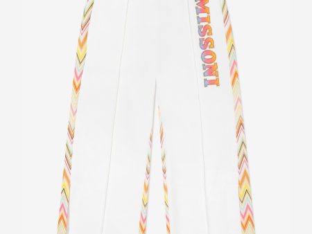 Missoni Girls Logo Wide Leg Joggers in Ivory Online