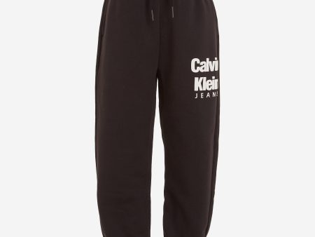 Calvin Klein Boys Mini Blown-Up Logo Joggers in Black For Cheap